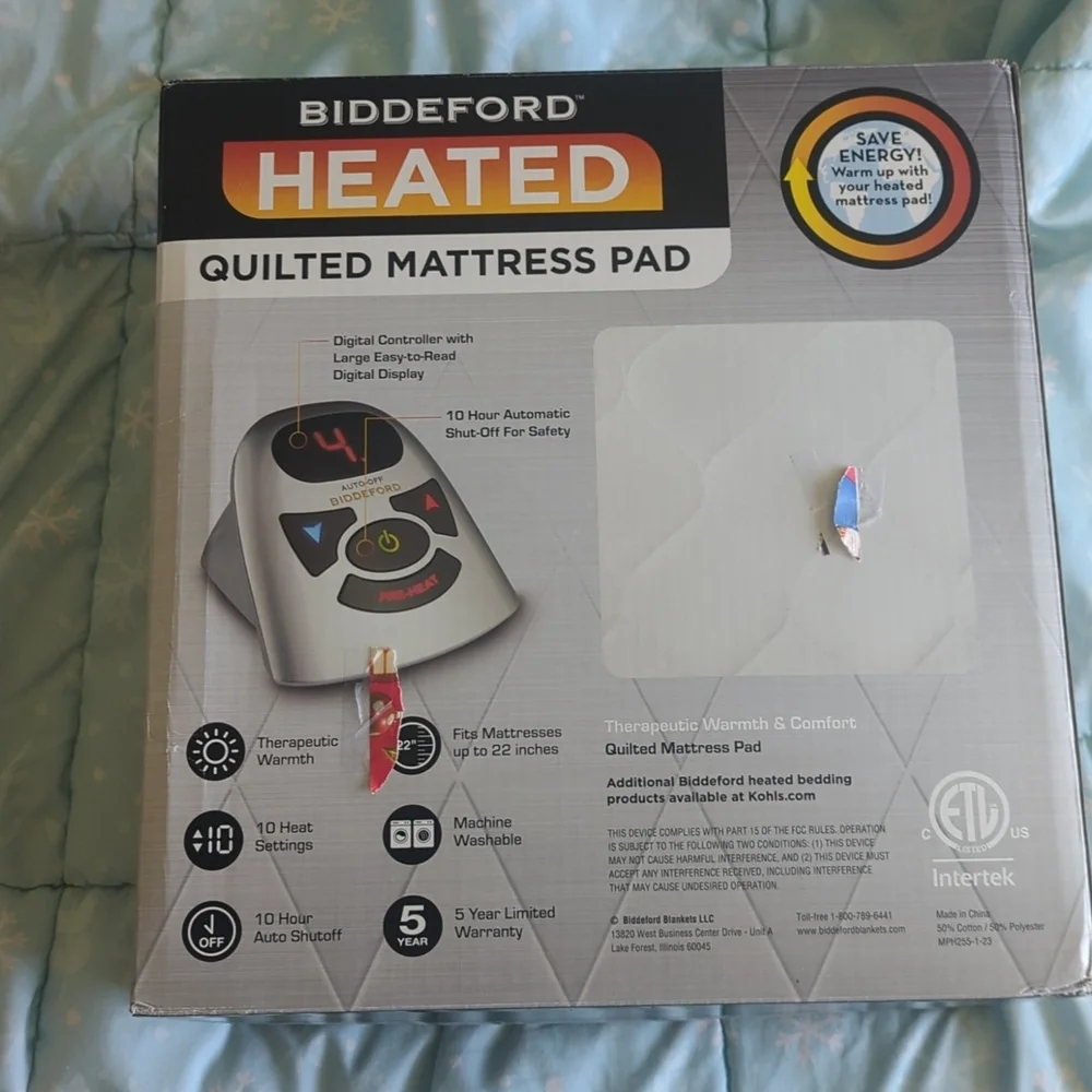 Heated Quilted Mattress Pad - White (Twin)